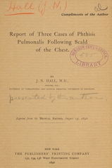 Report of three cases of phthisis pulmonalis following scald of the chest