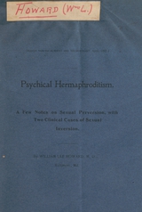 Psychical hermaphroditism: a few notes on sexual perversion, with two clinical cases of sexual inversion