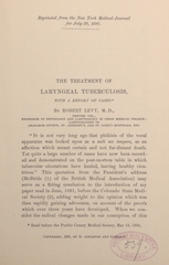 The treatment of laryngeal tuberculosis, with a report of cases