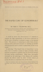 The rapid cure of gonorrhoea