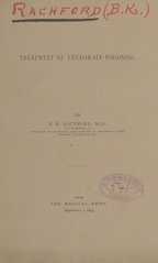Treatment of leukomain-poisoning