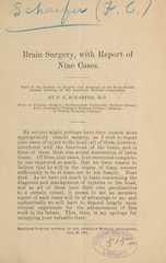 Brain surgery, with report of nine cases: read in the Section on Surgery and Anatomy at the Forty-fourth Annual Meeting of the American Medical Association