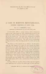 A case of Morton's metatarsalgia: neuritis, exsection of joint, cure