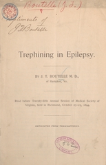 Trephining in epilepsy