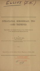 Intracranial hemorrhage: two cases trephined : read before the Surgical Section of the Suffolk District of the Massachusetts Medical Society