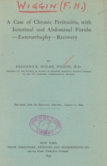 A case of chronic peritonitis: with intestinal and abdominal fistulae, enterorrhaphy, recovery