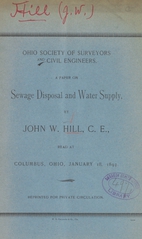 A paper on sewage disposal and water supply: read at Columbus, Ohio, January 18, 1893