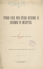 Typhoid fever, with special reference to treatment by antiseptics