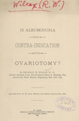 Is albuminuria a contra-indication to ovariotomy?