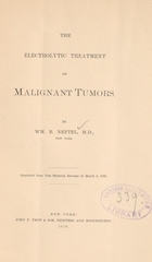 The electrolytic treatment of malignant tumors