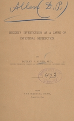 Meckel's diverticulum as a cause of intestinal obstruction