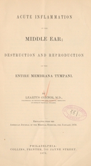 Acute inflammation of the middle ear: destruction and reproduction of the entire membrana tympani