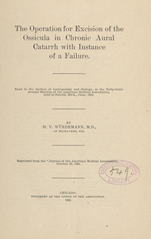 The operation for excision of the ossicula in chronic aural catarrh, with instance of a failure