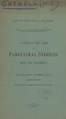 A study of two cases of paroxysmal sneezing, with the treatment