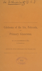 Coloboma of the iris, polycoria, and primary glaucoma