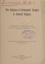 The relation of orthopædic surgery to general surgery