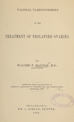 Vaginal tamponnement in the treatment of prolapsed ovaries