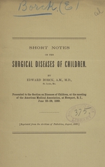 Short notes on the surgical diseases of children
