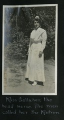 Leek Island Military Hospital: Miss Gallaher, the head nurse : the men called her the matron