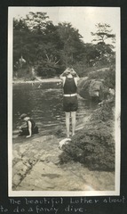 Leek Island Military Hospital: the beautiful Luther about to do a fancy dive