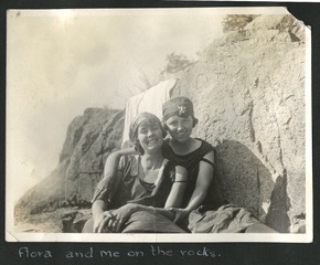 Leek Island Military Hospital: Flora and me on the rocks