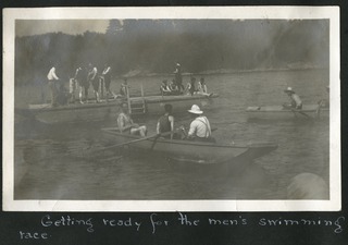 Leek Island Military Hospital: getting ready for the men's swimming race