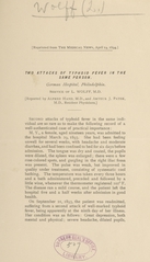 Two attacks of typhoid fever in the same person: German Hospital, Philadelphia, service of L. Wolff, M.D