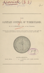 The sanitary control of tuberculosis