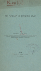 The pathology of locomotor ataxy