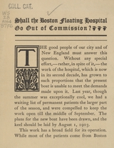 Shall the Boston Floating Hospital go out of commission?