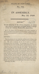 Report of the minority of the select committee, to which was referred numerous petitions asking a change of the law toward Thomsonian physicians