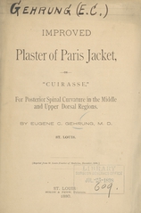 Improved plaster of Paris jacket, or "cuirasse," for posterior spinal curvature in the middle and upper dorsal regions