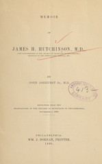 Memoir of James H. Hutchinson, M.D
