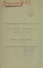 The surgical treatment of prolapsus uteri