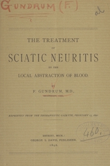 The treatment of sciatic neuritis by the local abstraction of blood
