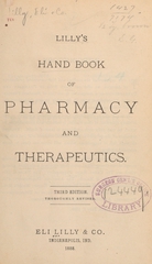 Lilly's hand book of pharmacy and therapeutics