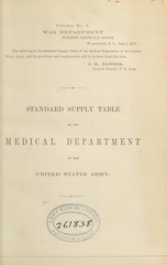 Standard supply table of the Medical Department of the United States Army