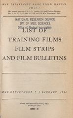List of training films, film strips and film bulletins
