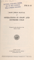 Operations in snow and extreme cold