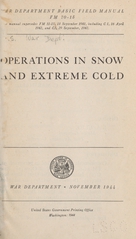 Operations in snow and extreme cold
