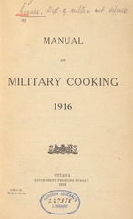 Manual of military cooking, 1916