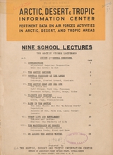 Pertinent data on Air Forces activities in arctic, desert, and tropic areas: nine school lectures