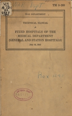 Fixed hospitals of the Medical Department: (general and station hospitals)