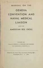 Manual on the Geneva Convention and Naval medical liaison with the American Red Cross
