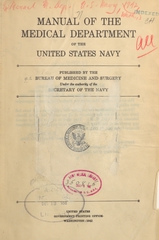 Manual of the Medical Department of the United States Navy