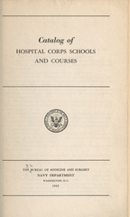 Catalog of hospital corps schools and courses