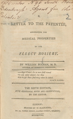 A letter to the patentee concerning the medical properties of the fleecy hosiery