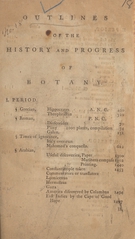 Outlines of the history and progress of botany