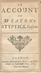 An account of Dr. Eaton's styptick balsam