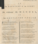 On the recovery of the sight of the celebrated Mr. Handel